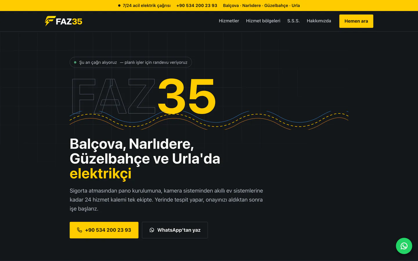 Faz 35: web sitesi görünümü