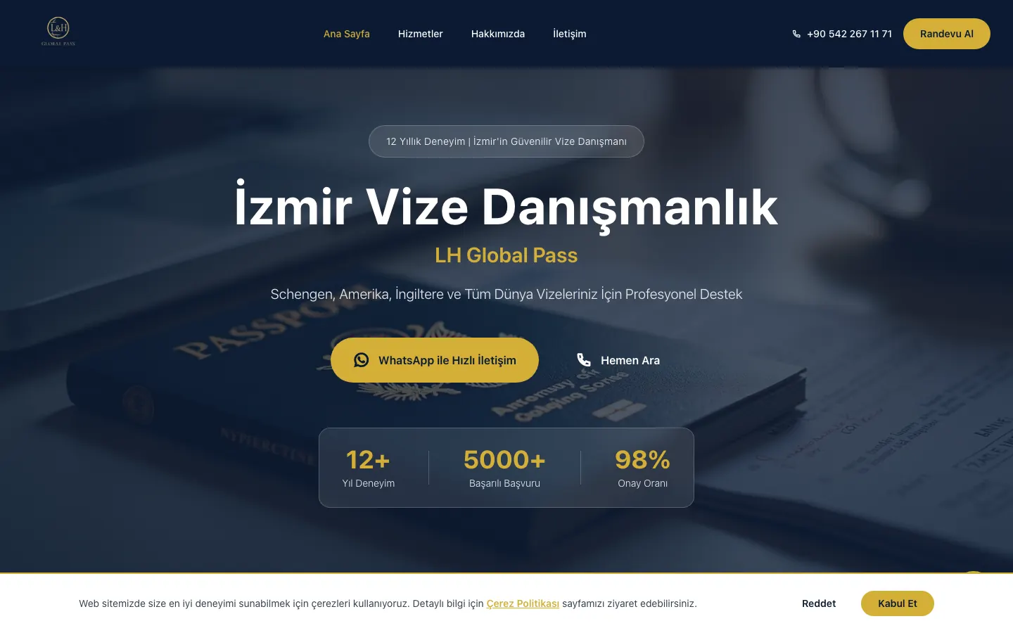 LH Global Pass: web sitesi görünümü