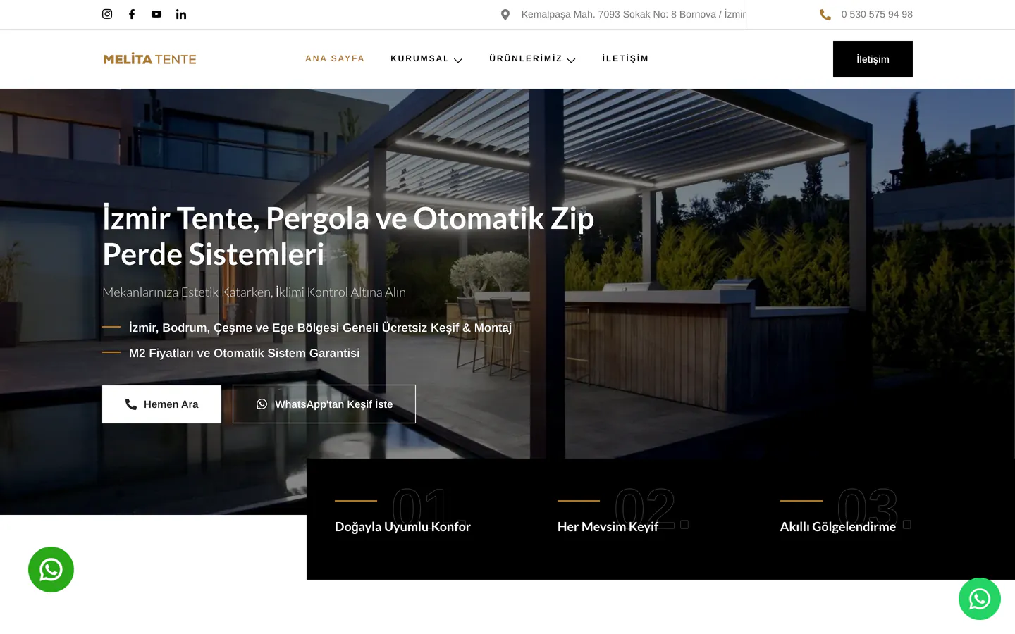 Melita Tente: web sitesi görünümü