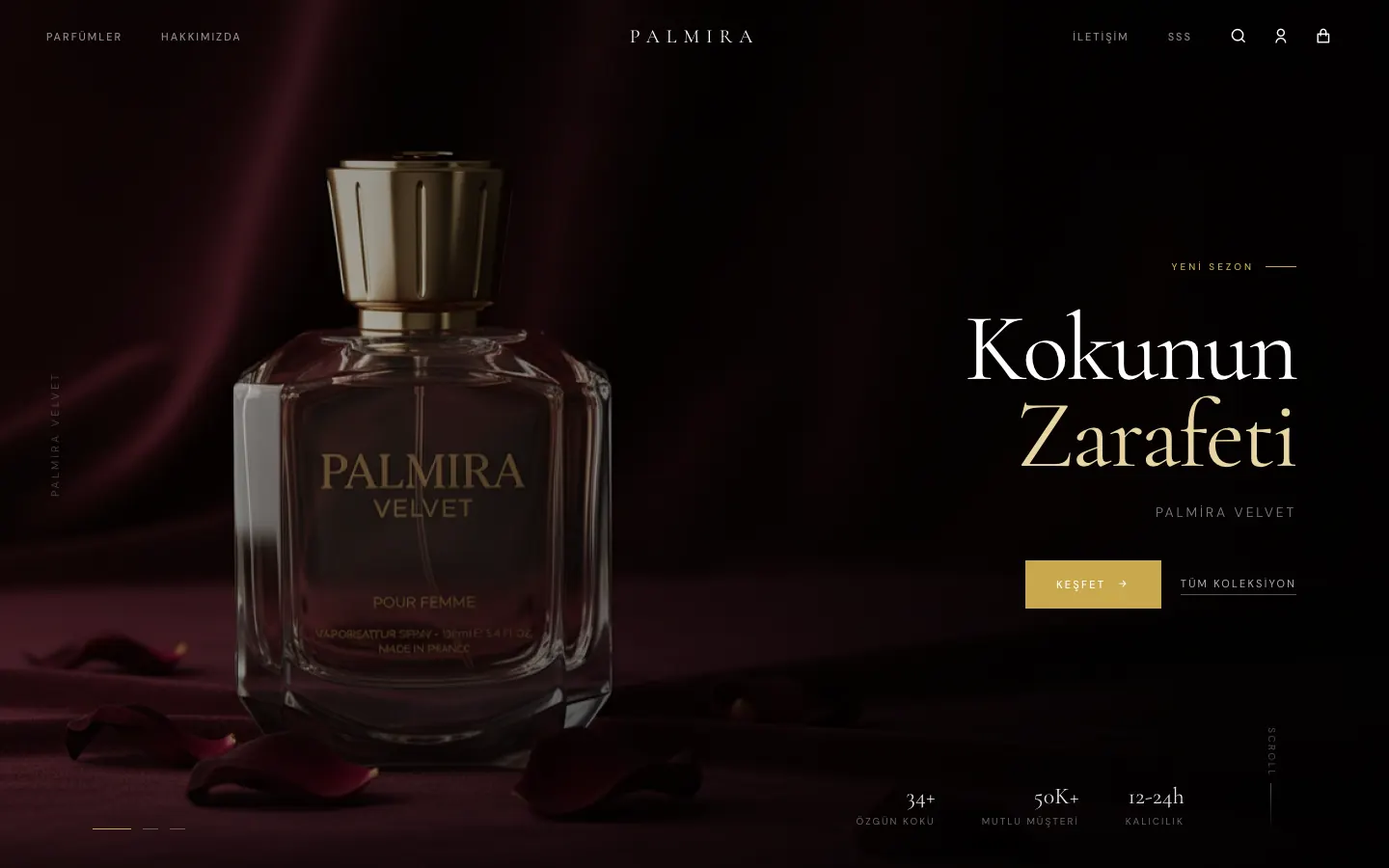 Palmira Kozmetik: web sitesi görünümü