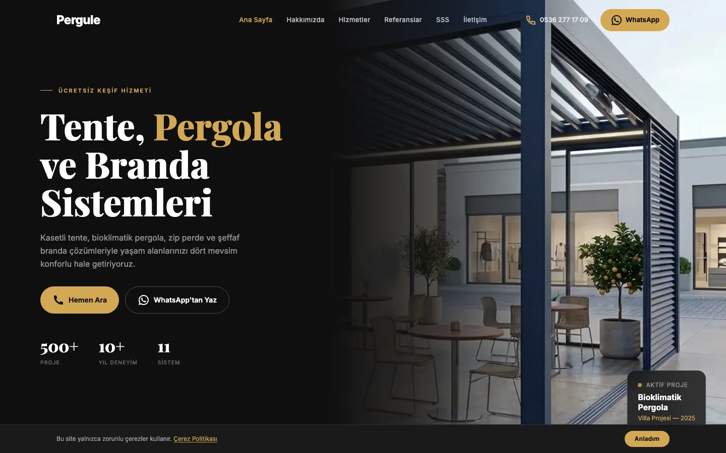 Pergüle: web sitesi görünümü