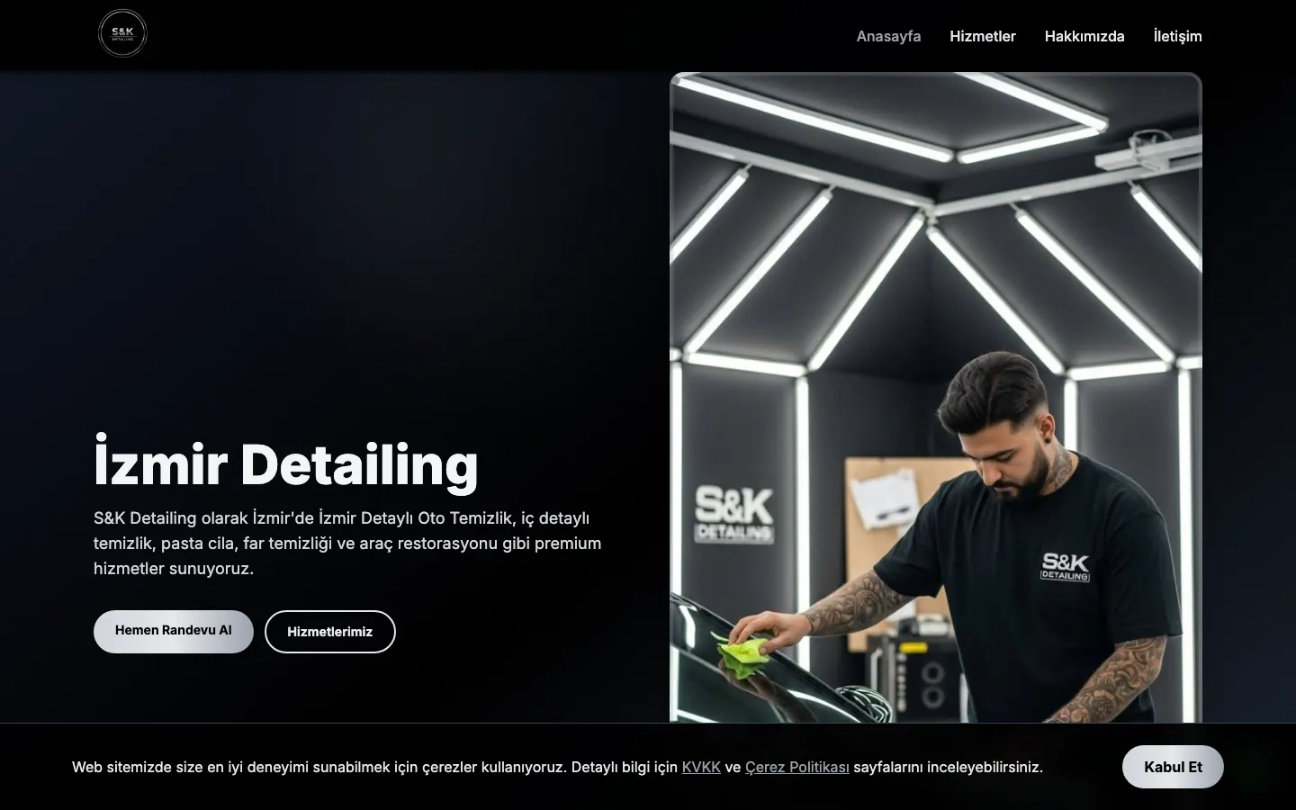 S&K Detailing: web sitesi görünümü
